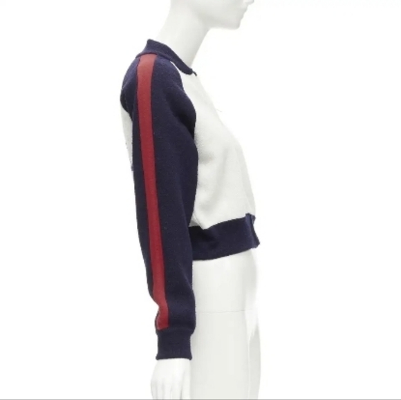 CHRISTIAN DIOR 2021 I Love Paris wool cropped track jacket zip bomber size US 6 - Picture 4 of 13